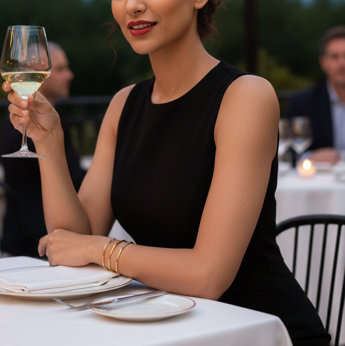 Gold Hexagon Bangles | Anti Tarnish | Set of 3