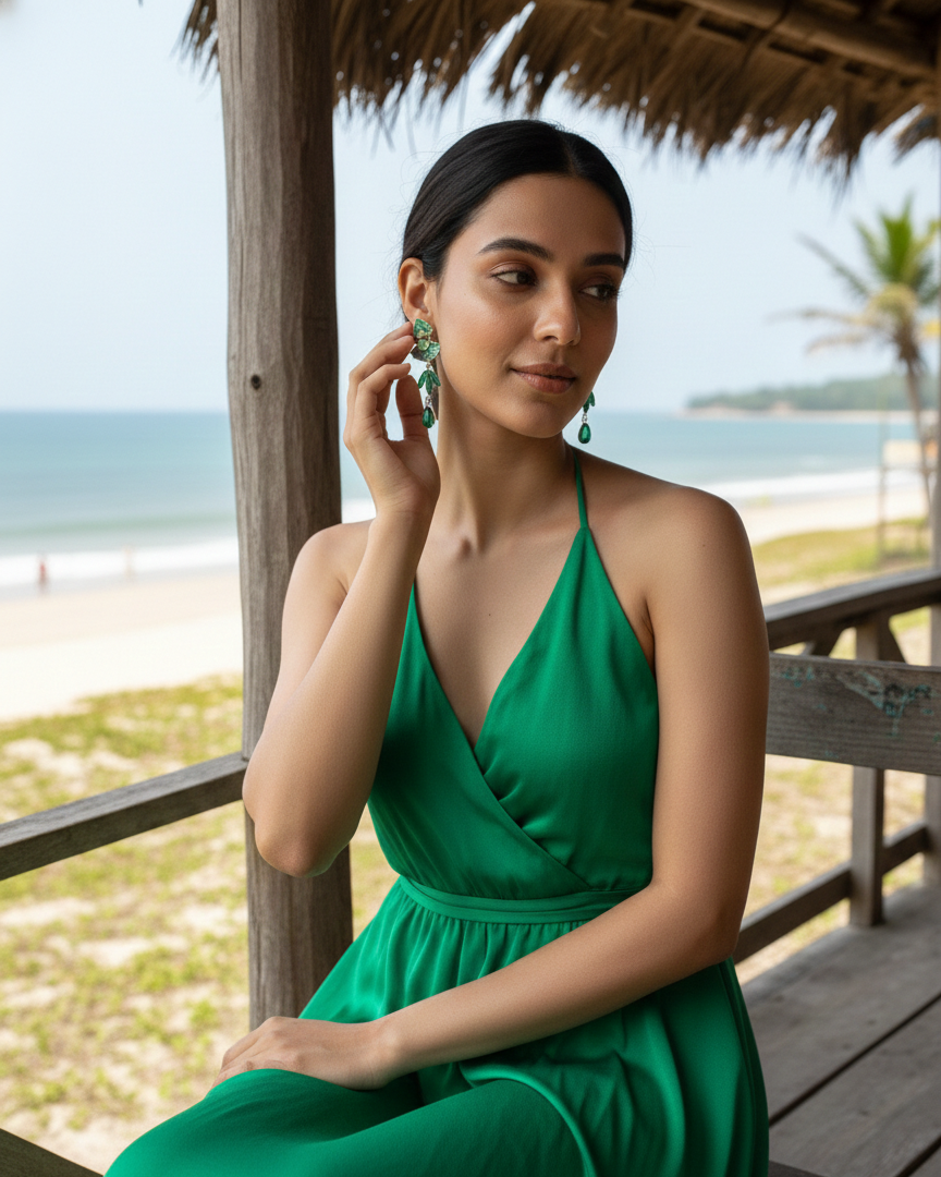 Monstera Muse Drops | Green | Anti Tarnish