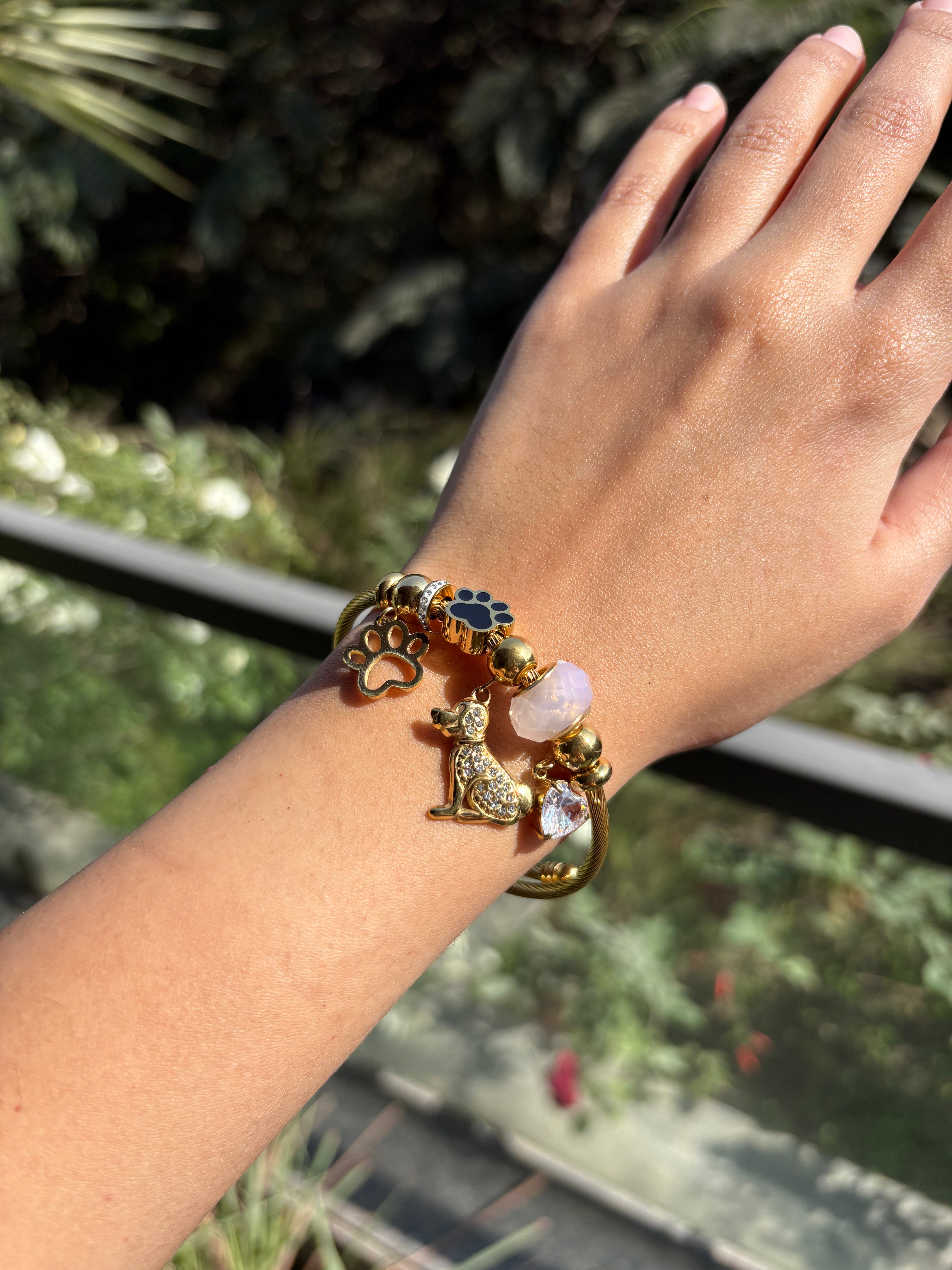 Dog Paw Charm Bracelet | Gold | Anti Tarnish