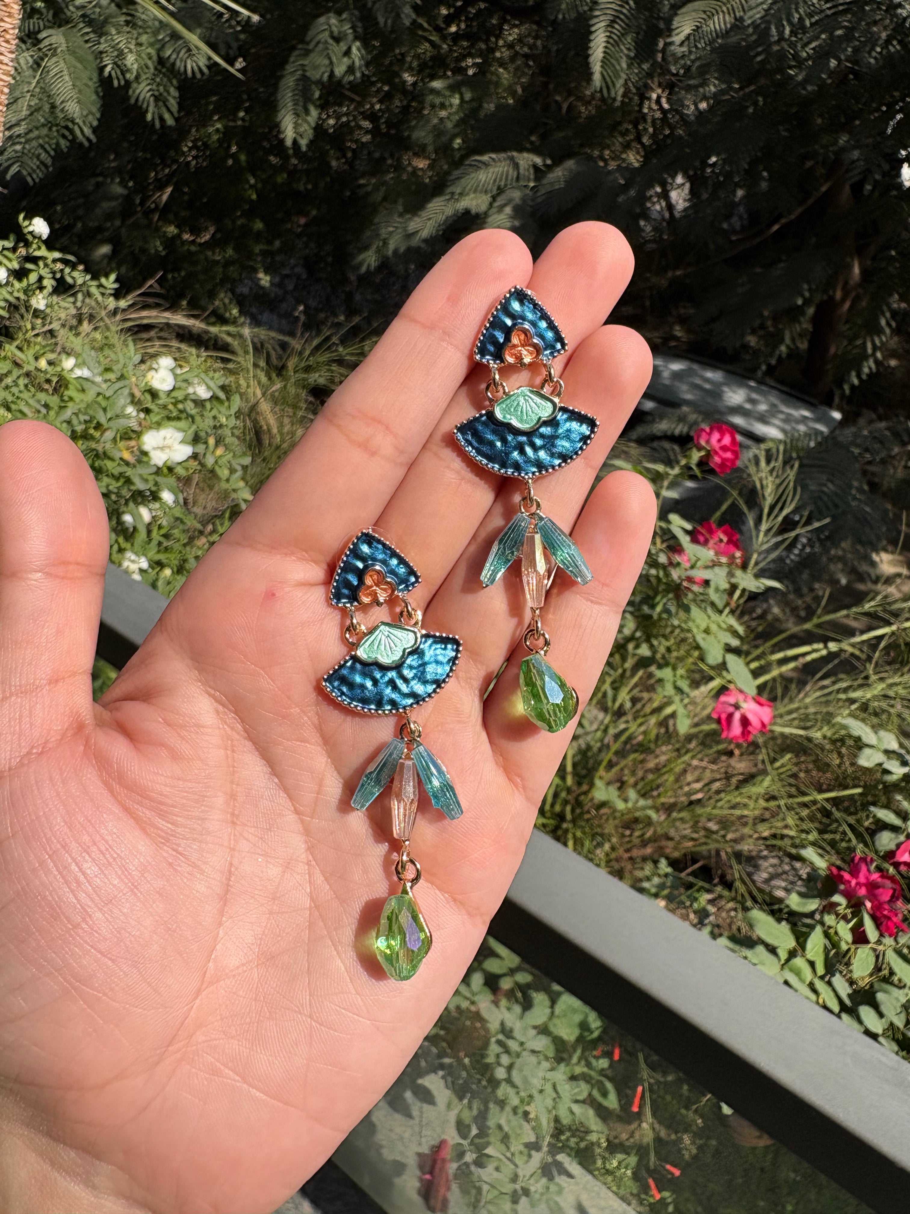 Monstera Muse Drops| Blue | Anti- Tarnish