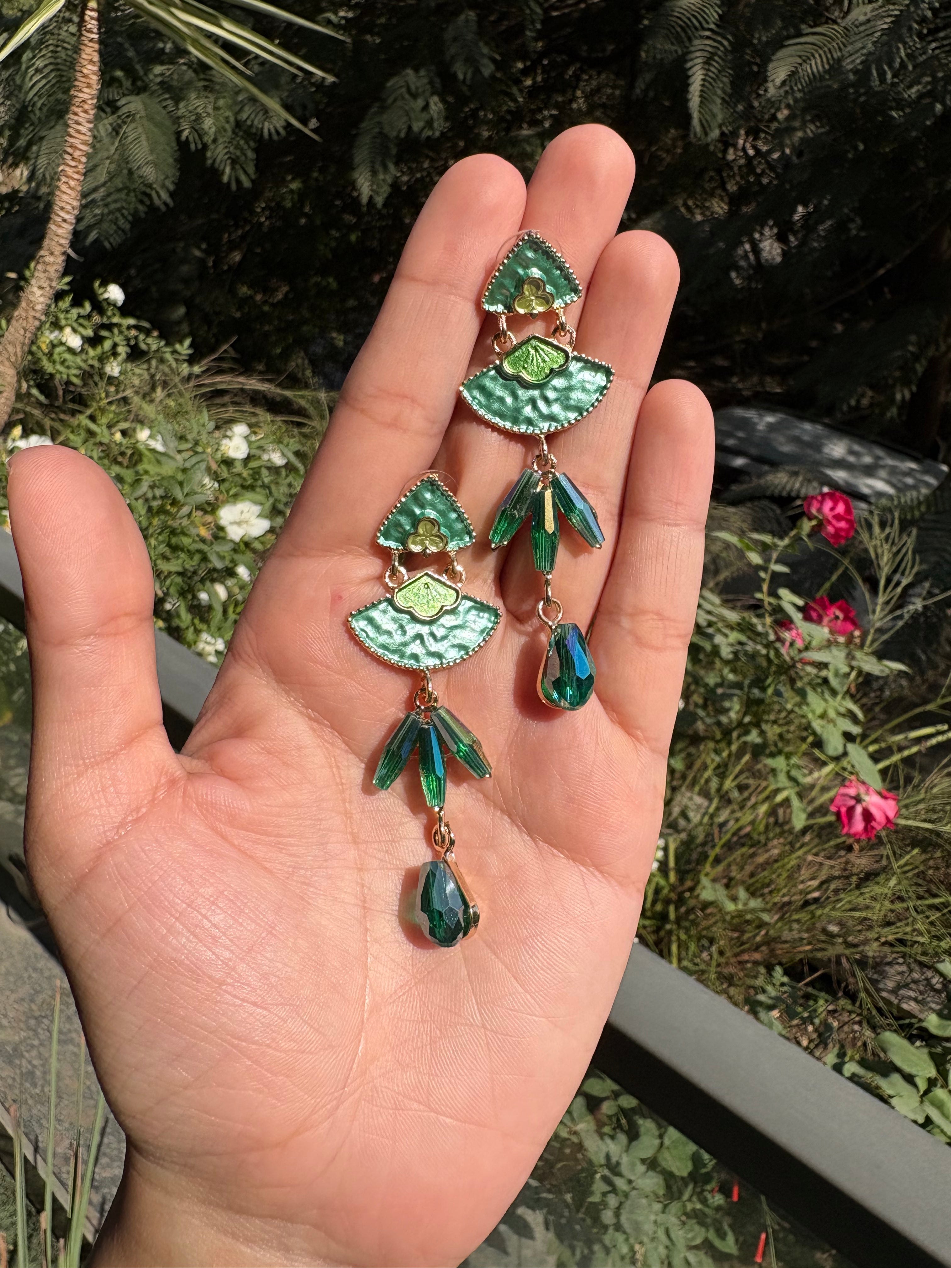 Monstera Muse Drops | Green | Anti Tarnish