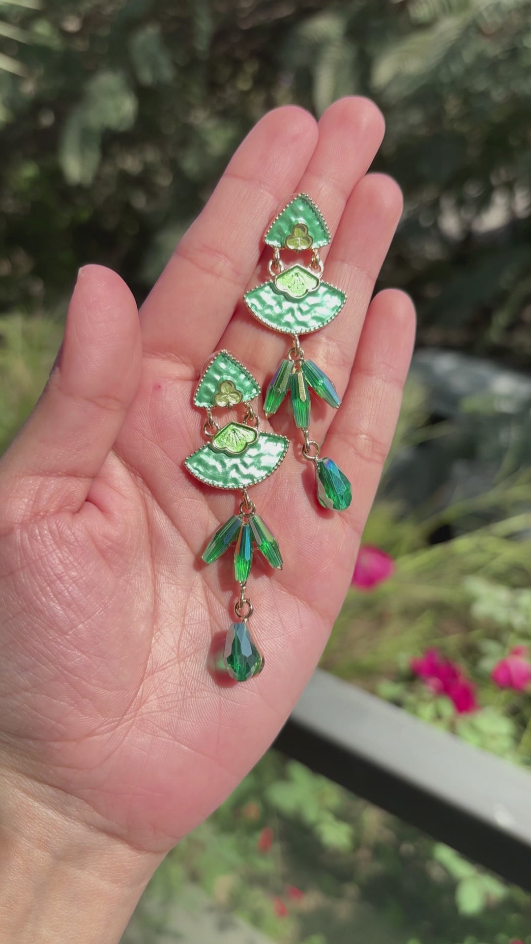 Monstera Muse Drops | Green | Anti Tarnish